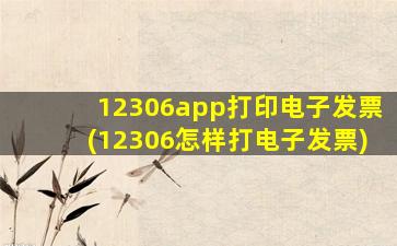 12306app打印电子发票(12306怎样打电子发票)