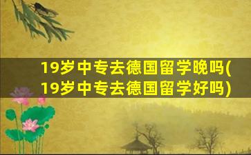 19岁中专去德国留学晚吗(19岁中专去德国留学好吗)