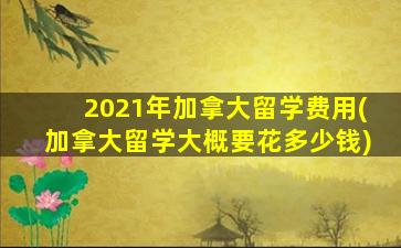 2021年加拿大留学费用(加拿大留学大概要花多少钱)