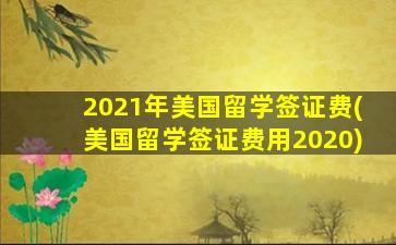 2021年美国留学签证费(美国留学签证费用2020)