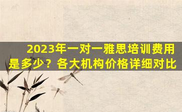 2023年一对一雅思培训费用是多少？各大机构价格详细对比