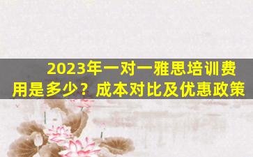 2023年一对一雅思培训费用是多少？成本对比及优惠政策