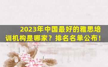 2023年中国最好的雅思培训机构是哪家？排名名单公布！