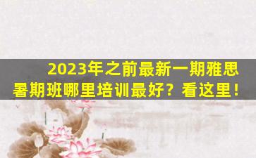 2023年之前最新一期雅思暑期班哪里培训最好？看这里！