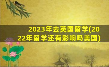 2023年去英国留学(2022年留学还有影响吗美国)