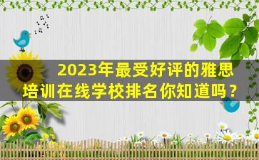 2023年最受好评的雅思培训在线学校排名你知道吗？