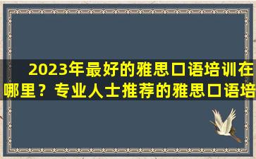 2023年最好的雅思口语培训在哪里？专业人士推荐的雅思口语培训机构排名