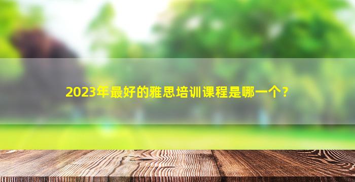 2023年最好的雅思培训课程是哪一个？