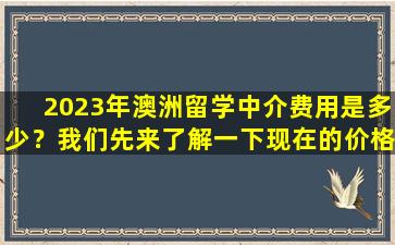 2023年澳洲留学中介费用是多少？我们先来了解一下现在的价格吧！