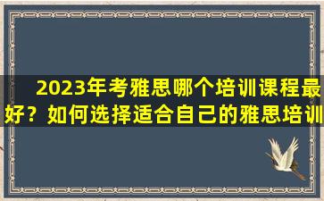 2023年考雅思哪个培训课程最好？如何选择适合自己的雅思培训机构？