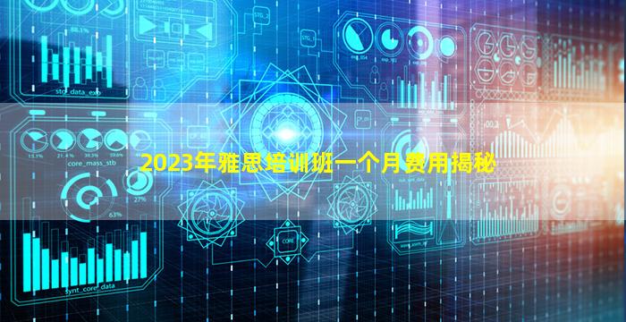 2023年雅思培训班一个月费用揭秘