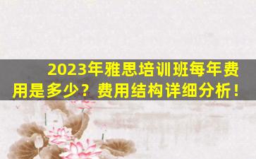 2023年雅思培训班每年费用是多少？费用结构详细分析！