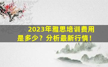 2023年雅思培训费用是多少？分析最新行情！