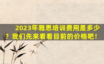 2023年雅思培训费用是多少？我们先来看看目前的价格吧！