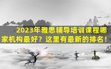 2023年雅思辅导培训课程哪家机构最好？这里有最新的排名！