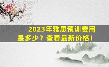 2023年雅思预训费用是多少？查看最新价格！