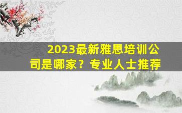 2023最新雅思培训公司是哪家？专业人士推荐