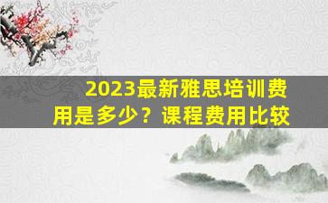 2023最新雅思培训费用是多少？课程费用比较