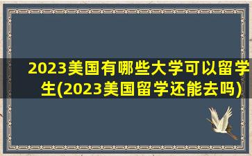 2023美国有哪些大学可以留学生(2023美国留学还能去吗)