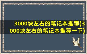 3000块左右的笔记本推荐(3000块左右的笔记本推荐一下)