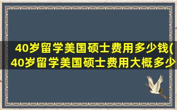 40岁留学美国硕士费用多少钱(40岁留学美国硕士费用大概多少)