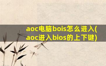 aoc电脑bois怎么进入(aoc进入bios的上下键)