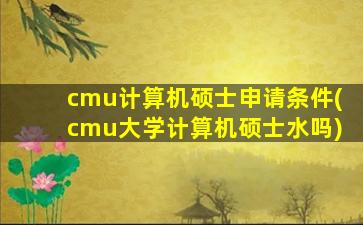 cmu计算机硕士申请条件(cmu大学计算机硕士水吗)