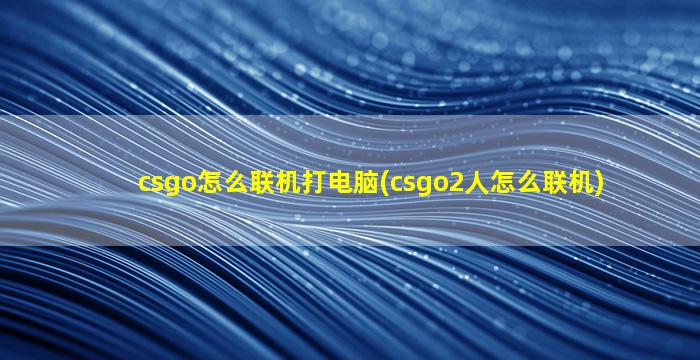 csgo怎么联机打电脑(csgo2人怎么联机)