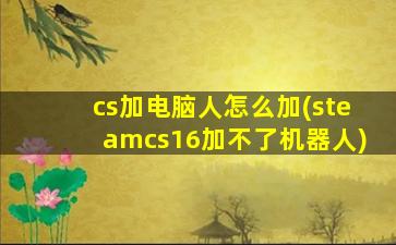 cs加电脑人怎么加(steamcs16加不了机器人)