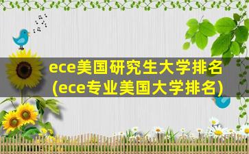 ece美国研究生大学排名(ece专业美国大学排名)