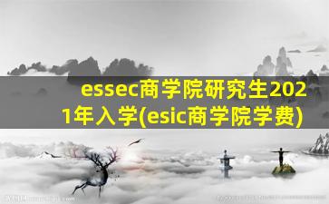 essec商学院研究生2021年入学(esic商学院学费)