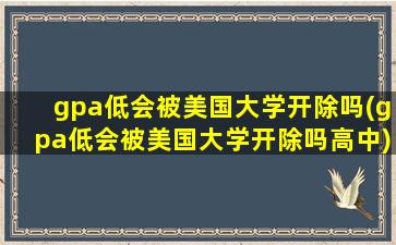 gpa低会被美国大学开除吗(gpa低会被美国大学开除吗高中)