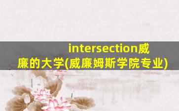 intersection威廉的大学(威廉姆斯学院专业)