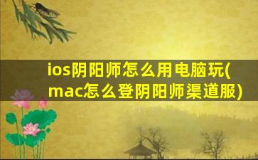 ios阴阳师怎么用电脑玩(mac怎么登阴阳师渠道服)