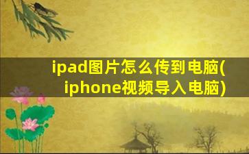 ipad图片怎么传到电脑(iphone视频导入电脑)