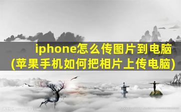 iphone怎么传图片到电脑(苹果手机如何把相片上传电脑)