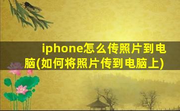 iphone怎么传照片到电脑(如何将照片传到电脑上)