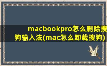 macbookpro怎么删除搜狗输入法(mac怎么卸载搜狗)