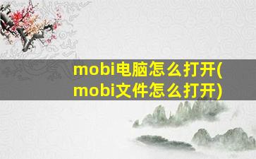 mobi电脑怎么打开(mobi文件怎么打开)