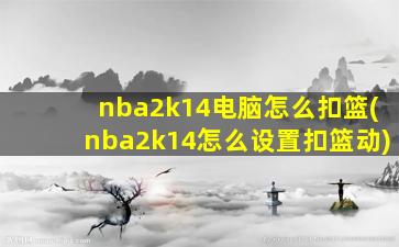 nba2k14电脑怎么扣篮(nba2k14怎么设置扣篮动)