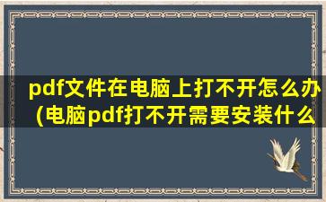 pdf文件在电脑上打不开怎么办(电脑pdf打不开需要安装什么)