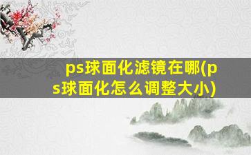 ps球面化滤镜在哪(ps球面化怎么调整大小)