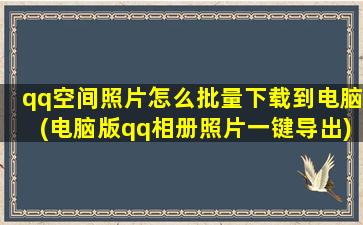 qq空间照片怎么批量下载到电脑(电脑版qq相册照片一键导出)