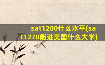 sat1200什么水平(sat1270能进美国什么大学)