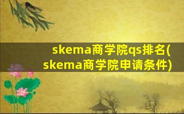 skema商学院qs排名(skema商学院申请条件)