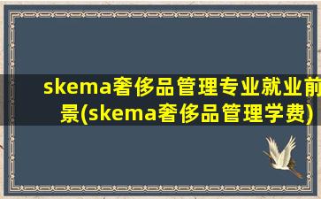 skema奢侈品管理专业就业前景(skema奢侈品管理学费)