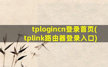 tplogincn登录首页(tplink路由器登录入口)