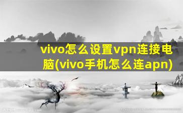 vivo怎么设置vpn连接电脑(vivo手机怎么连apn)