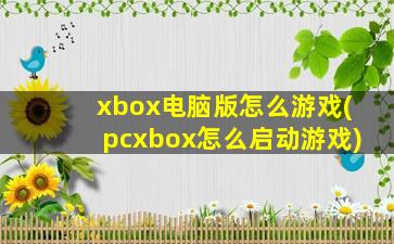 xbox电脑版怎么游戏(pcxbox怎么启动游戏)