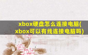 xbox硬盘怎么连接电脑(xbox可以有线连接电脑吗)